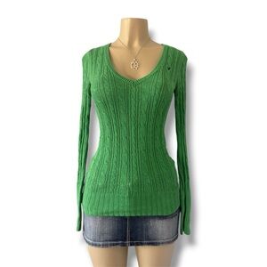 Green Cable Knit Sweater